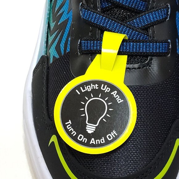 Athletic Works Light-Up Sneaker Boy 4 Bungee Laces Hook Loop Strap On/Off Switch - Picture 12 of 15